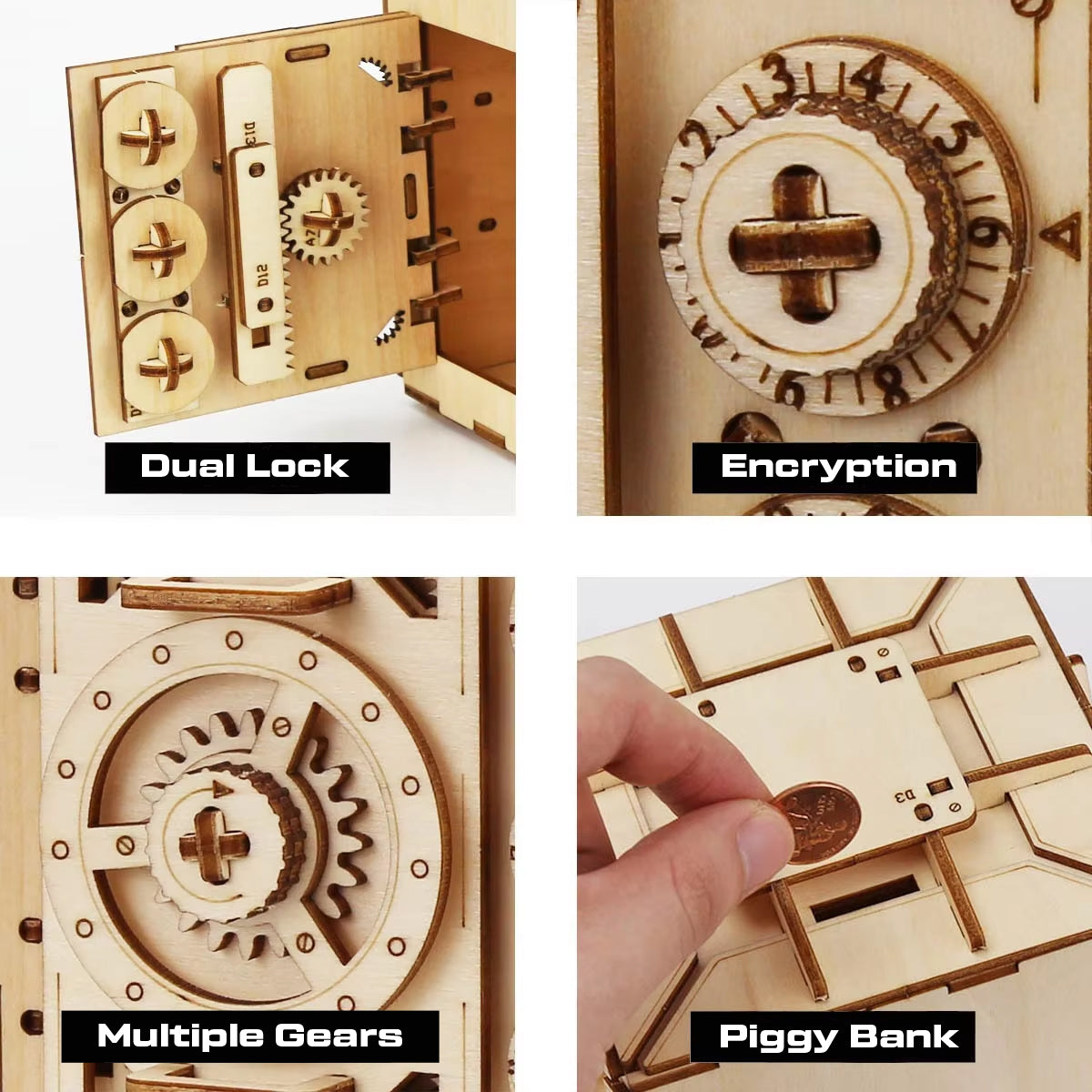 Mini Wooden Problem Solving Lock Box - Piggy Bank -  DIY Build - Easy - 3/7 Difficulty