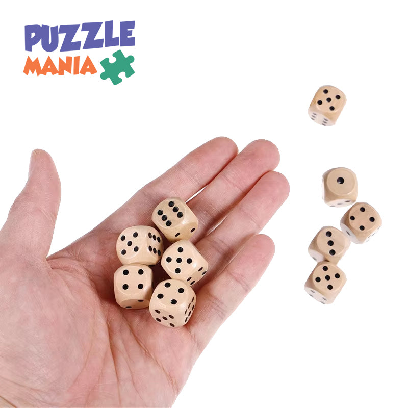 Wooden Dice 2PCS Set - D6 16mm - Multiple Qty Options Available