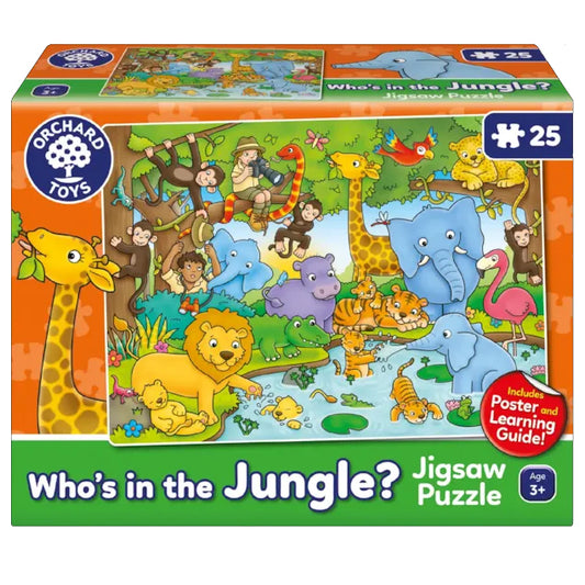 Orchard Toys - Who's in the Jungle? Kids Jigsaw Puzzle - 25 Pieces - 1/7 Difficulty