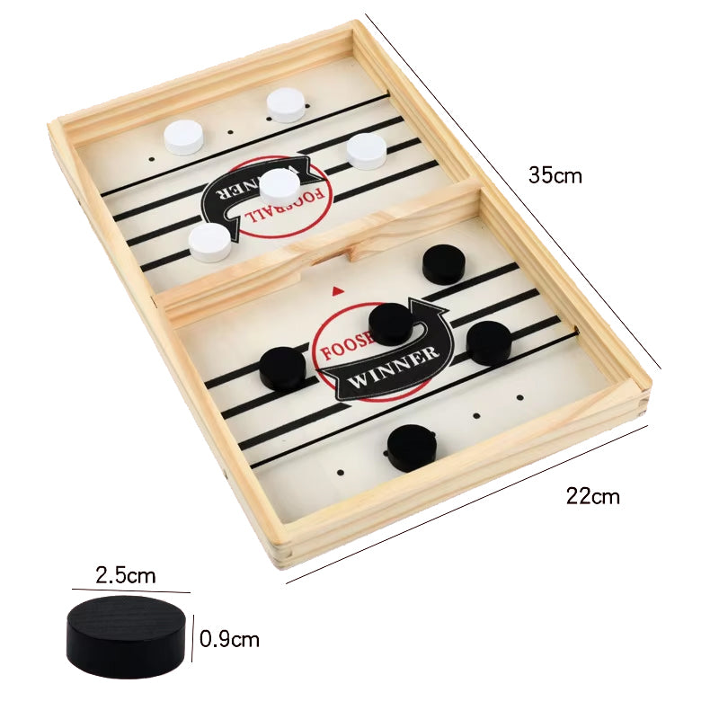 Mini Wooden Catapult Soccer Puck Table Top Game - Play anywhere!