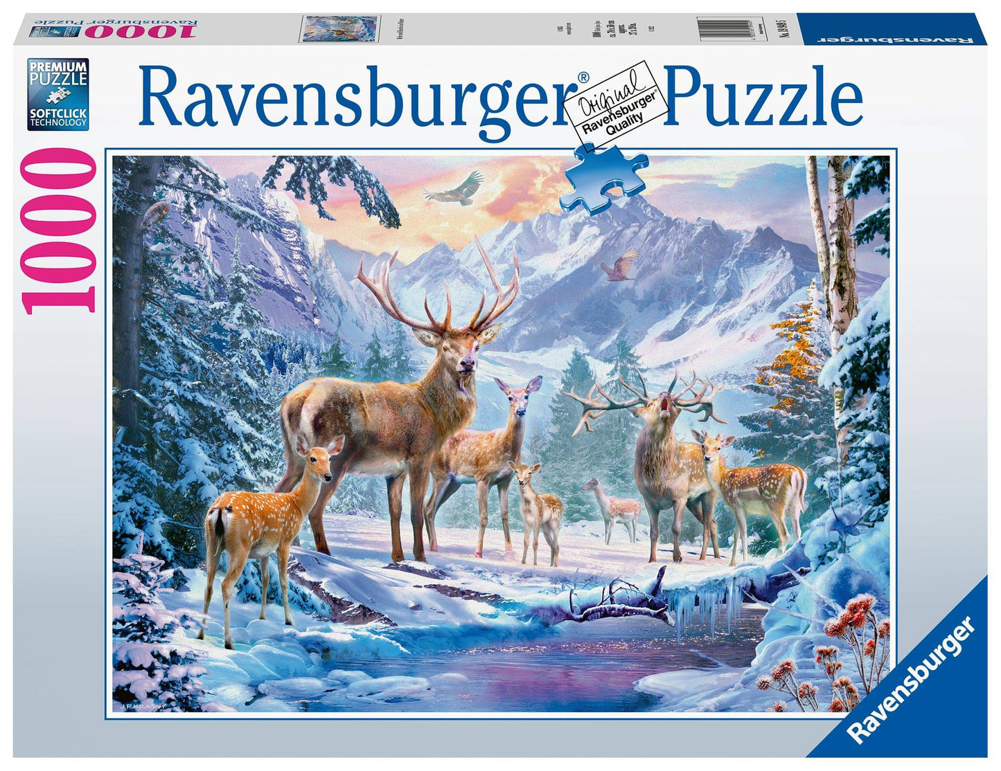 Ravensburger Deer and Stags in Winter Wonderland 1000pc - Jigsaw Puzzle - 3/7 Difficulty