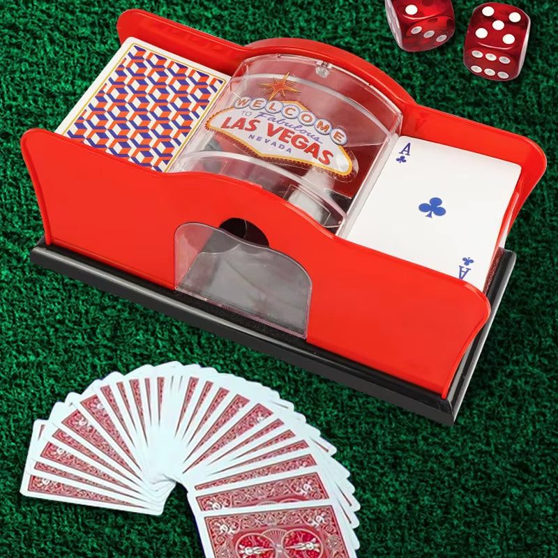 Manual 2 Deck Card Shuffling Machine with Hand Crank - Red – Puzzle Mania