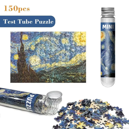 150pcs Mini Test Tube Travel Jigsaw Puzzle - 3/7 Difficulty