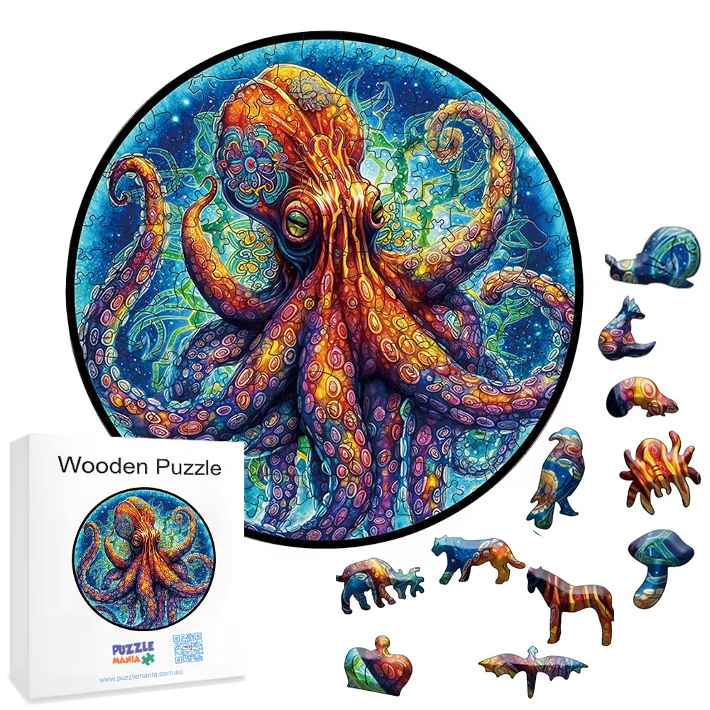 Colourful Octopus High Resolution Wooden Jigsaw Puzzle - A3 - 200 Pieces - 4/7 Difficulty (Copy)