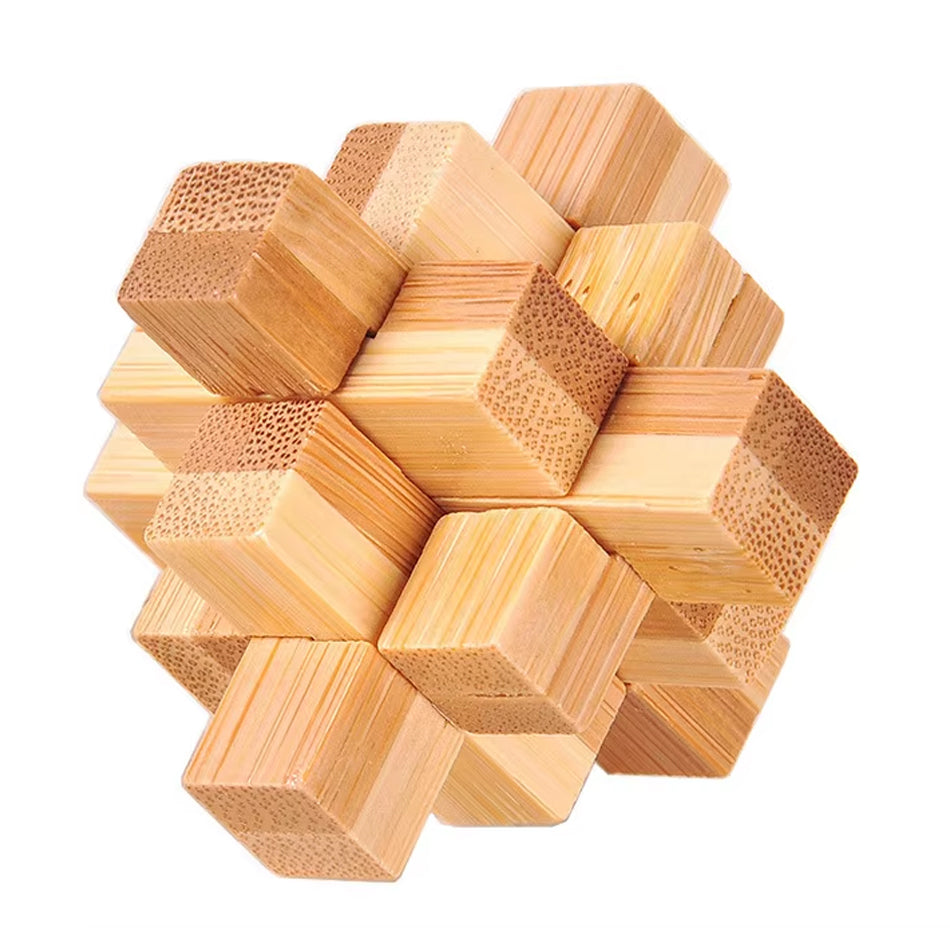 Small Wooden Brain Teaser Puzzle - 4/7 Difficulty - Patience is key