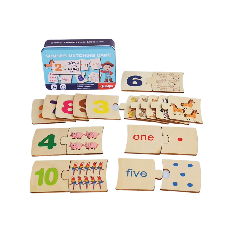 Number Matching Kids Jigsaw Puzzle - Farm Animals - Early Education - 20 Pieces - 1/7 Difficulty