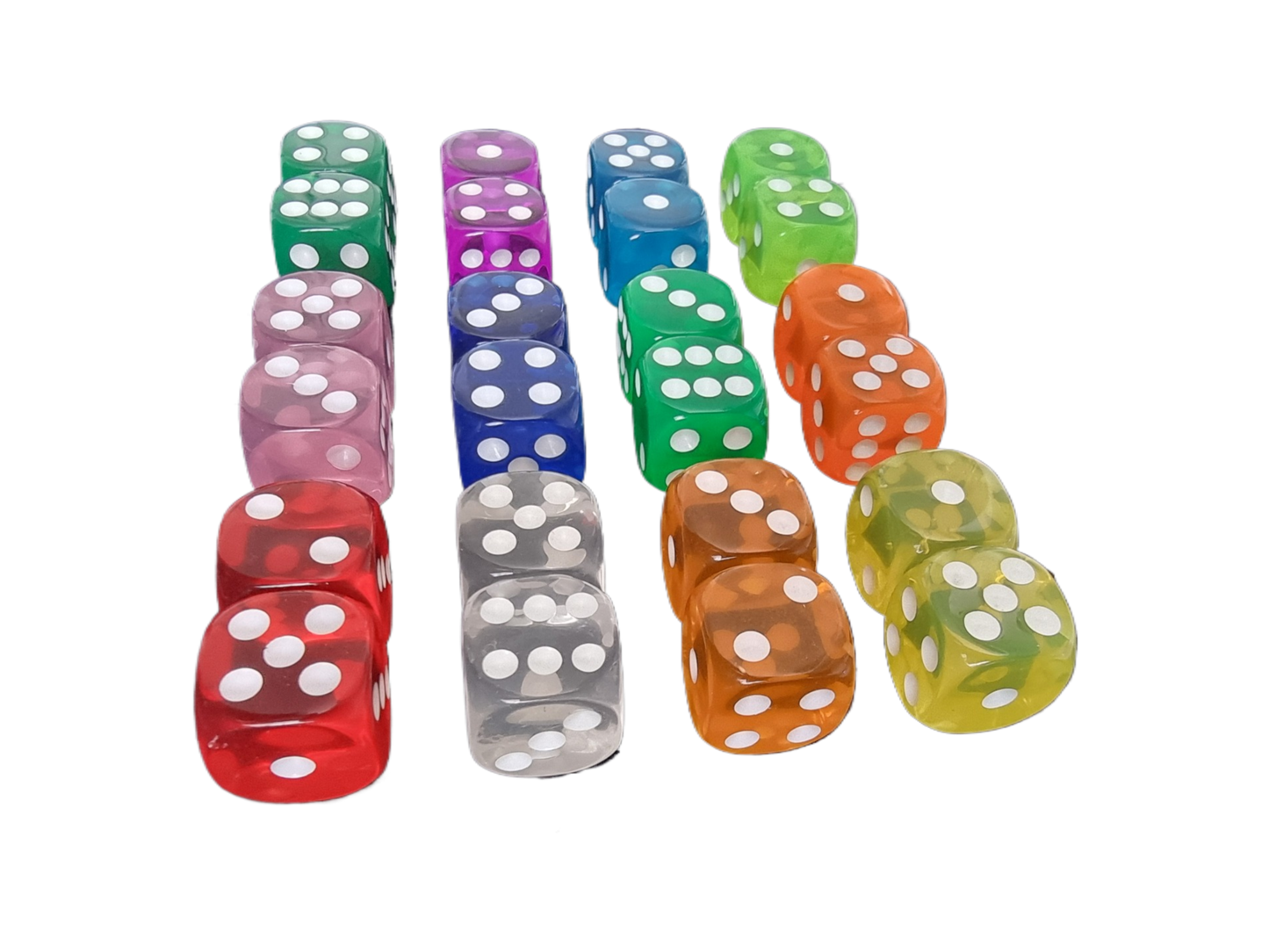 Multicolour Dice 2PCS Set - D6 16mm - 12 Different Colour Options Available