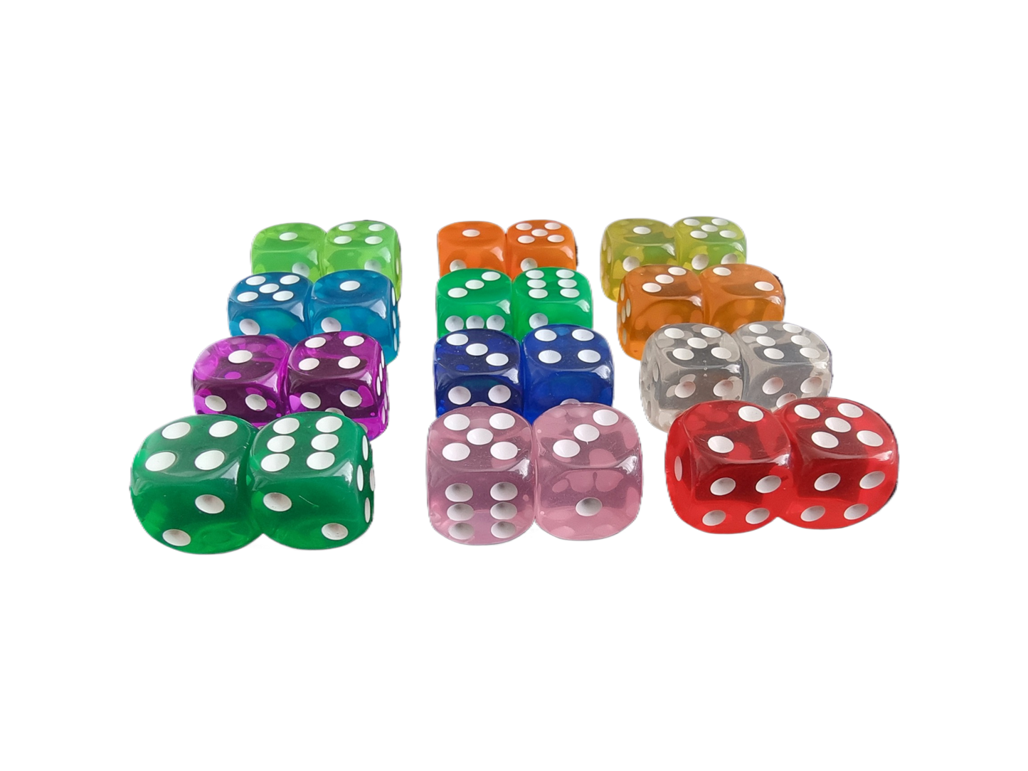 Multicolour Dice 2PCS Set - D6 16mm - 12 Different Colour Options Available