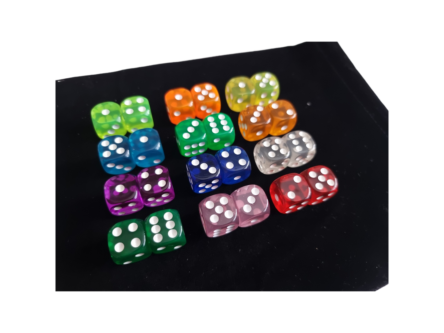 Multicolour Dice 2PCS Set - D6 16mm - 12 Different Colour Options Available