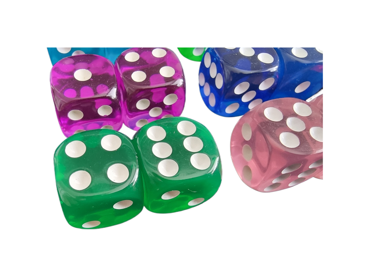 Multicolour Dice 2PCS Set - D6 16mm - 12 Different Colour Options Available