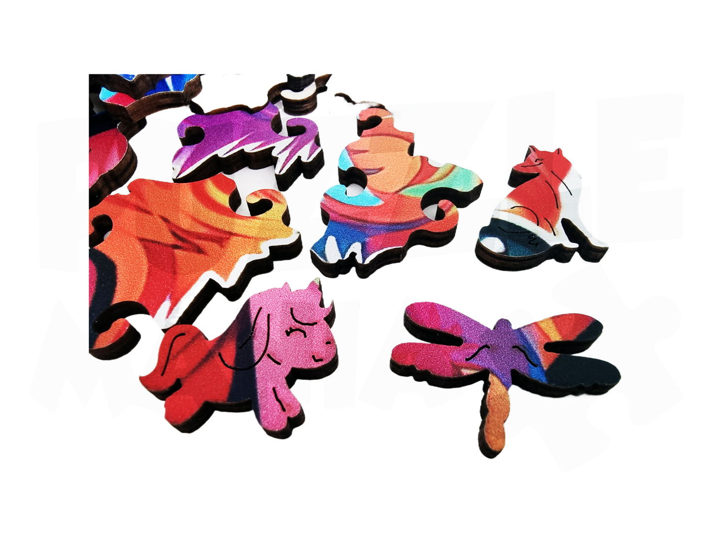 Colourful Cat High Resolution Wooden Jigsaw Puzzle - A3 - 200 Pieces - 4/7 Difficulty