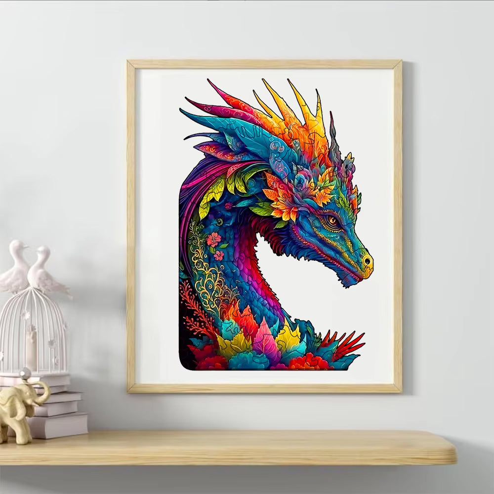 Colourful Dragon High Resolution Wooden Jigsaw Puzzle - A3 - 200 Pieces - 4/7 Difficulty