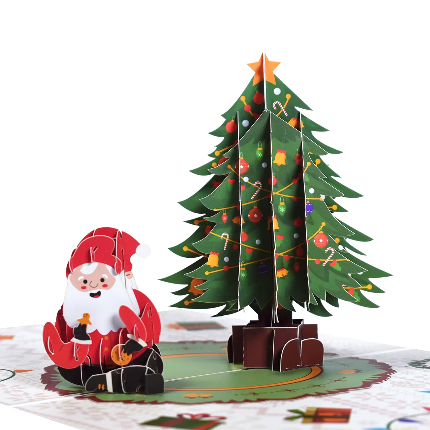 Premium Merry Christmas - Santa Eating Cookies - 3D Pop Up Card