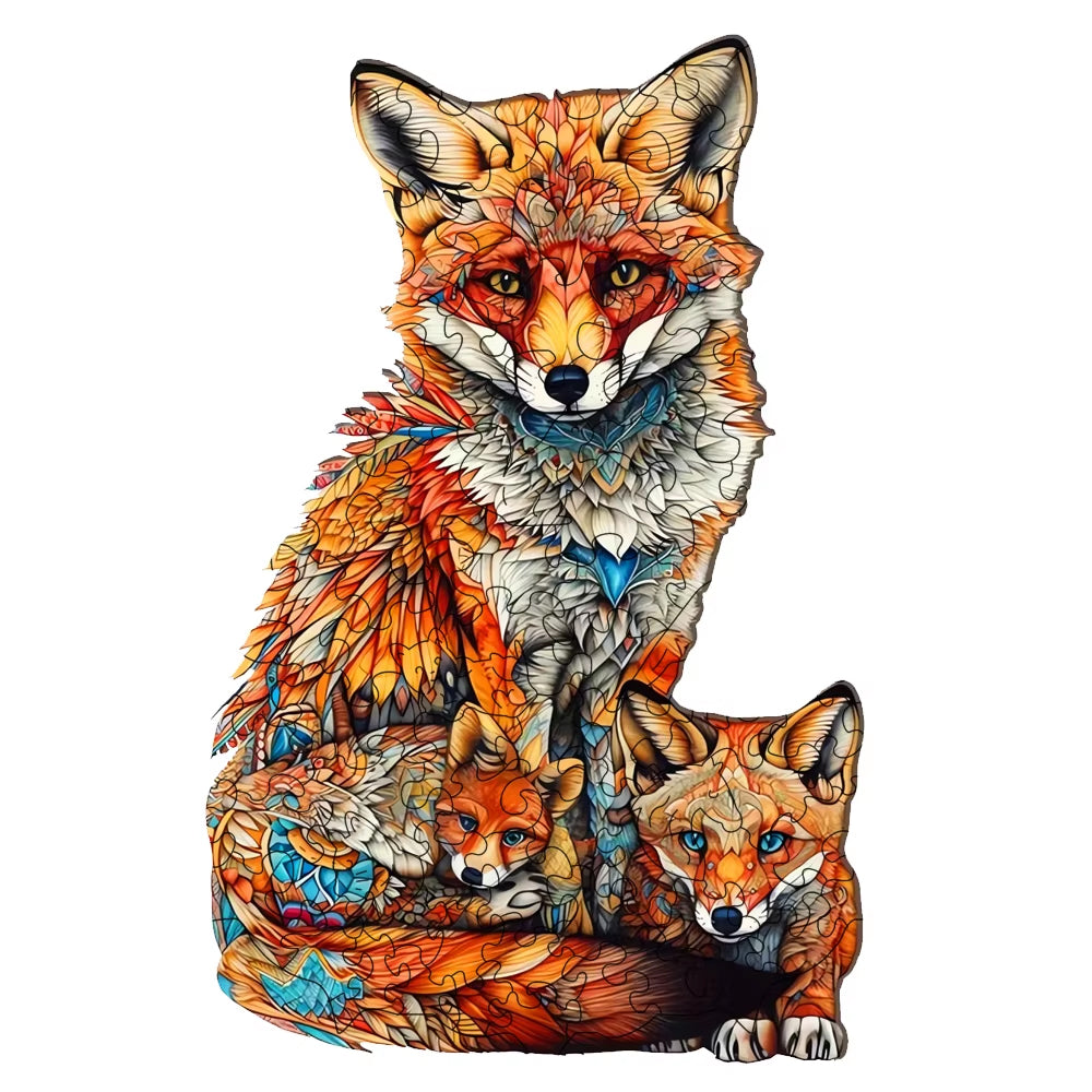 Colourful Fox High Resolution Wooden Jigsaw Puzzle - A3 - 200 Pieces - 4/7 Difficulty