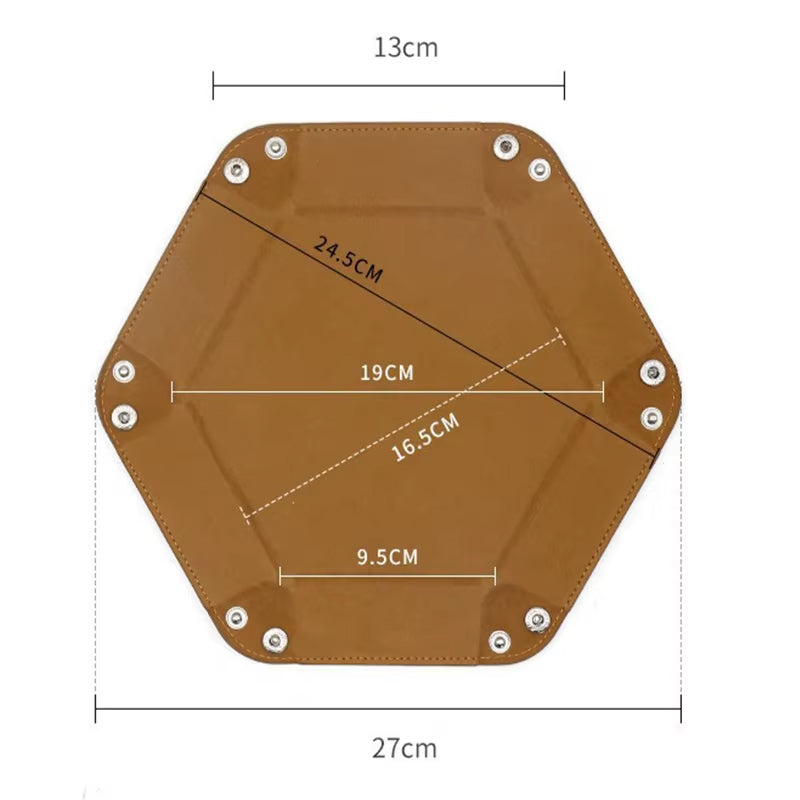 27cm Hexagonal Dice Tray - 4 Colour Options - Folds Flat for Storage Purposes