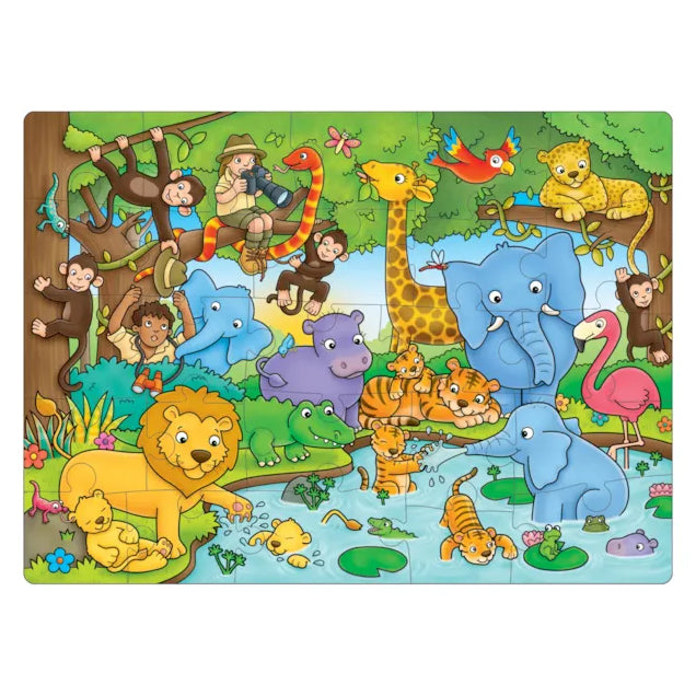 Orchard Toys - Who's in the Jungle? Kids Jigsaw Puzzle - 25 Pieces - 1/7 Difficulty