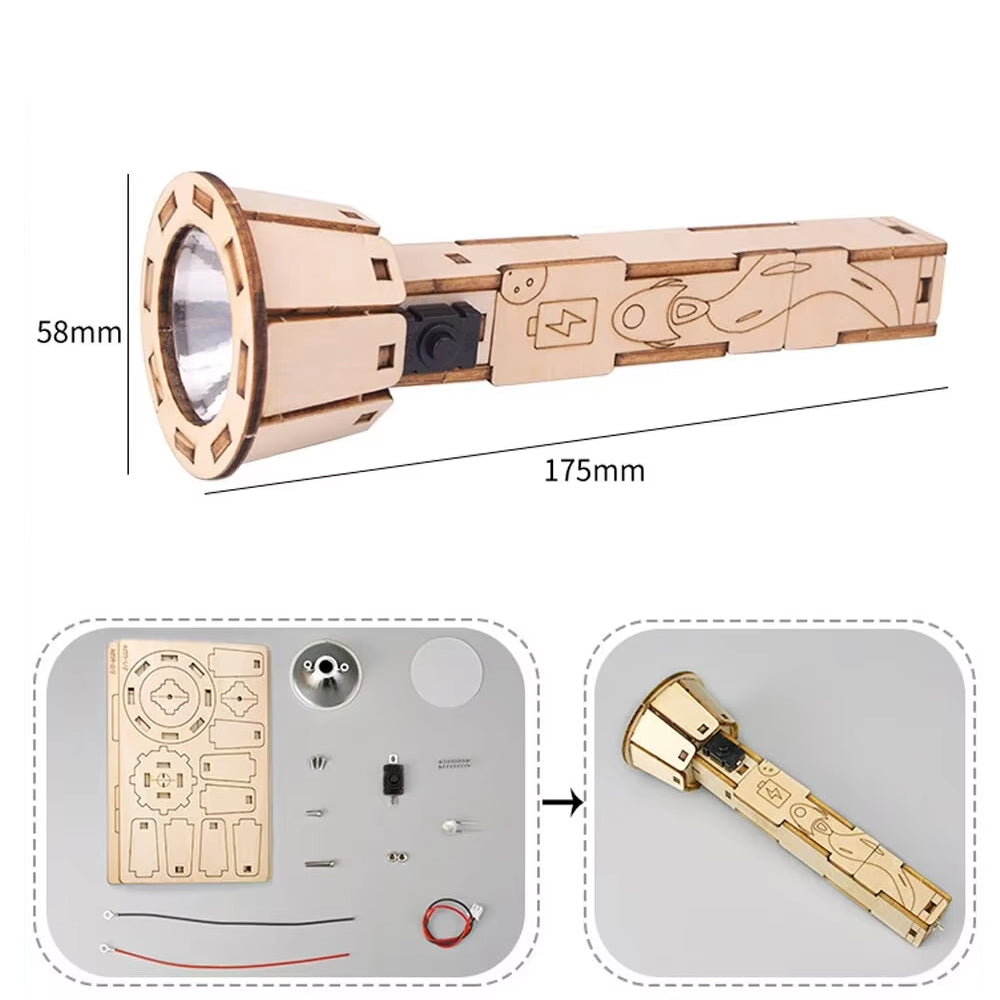 LED Laser Cut Wooden Flashlight -  DIY Build - Easy - 2/7 Difficulty