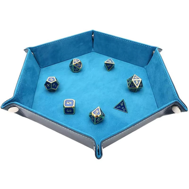 27cm Hexagonal Dice Tray - 4 Colour Options - Folds Flat for Storage Purposes