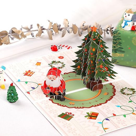 Premium Merry Christmas - Santa Eating Cookies - 3D Pop Up Card