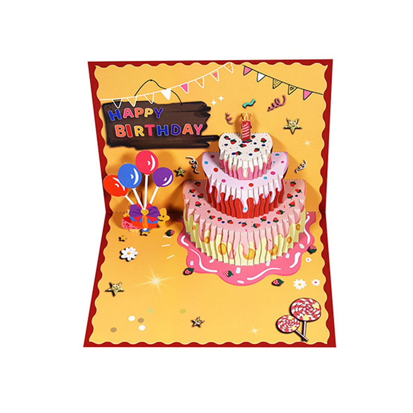 Happy Birthday - Pop Up Cake - 3D Pop Up Card