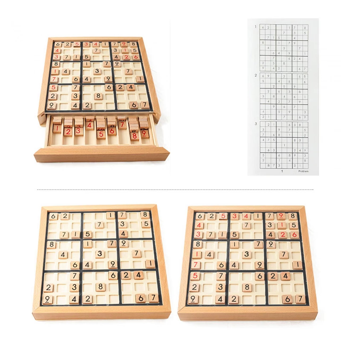 Portable Wooden Sudoku Puzzle Game - Play Sudoku using physical parts