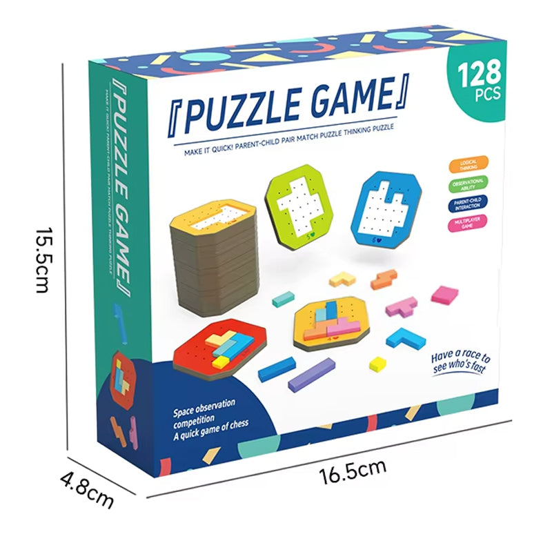 Block Builder! - Portable Race To Build Tetris Style Match Up - 128 Pieces