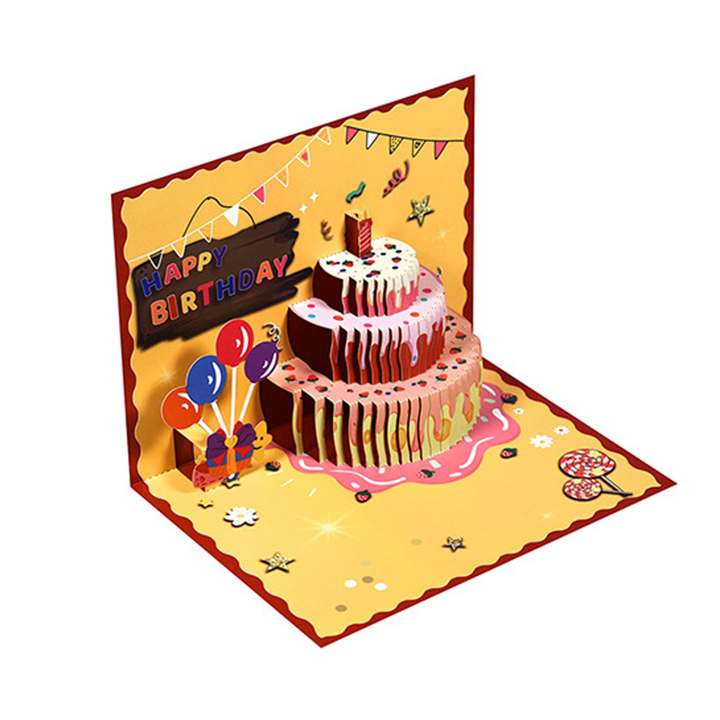 Happy Birthday - Pop Up Cake - 3D Pop Up Card