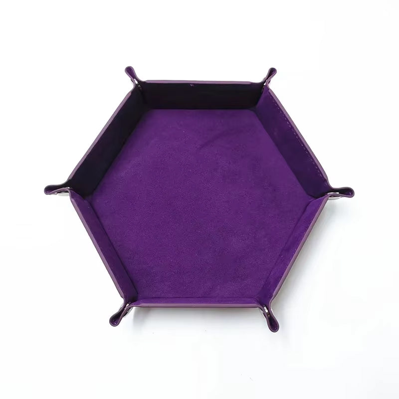 27cm Hexagonal Dice Tray - 4 Colour Options - Folds Flat for Storage Purposes