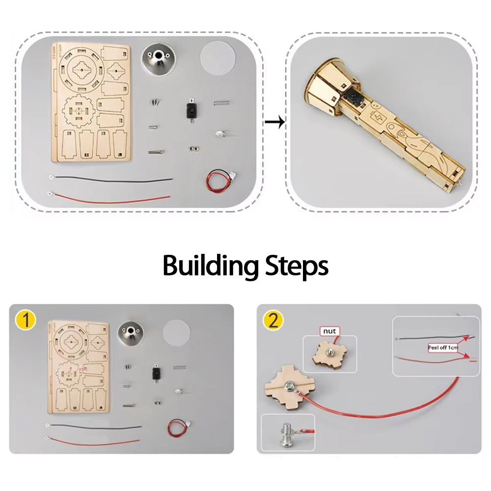 LED Laser Cut Wooden Flashlight -  DIY Build - Easy - 2/7 Difficulty