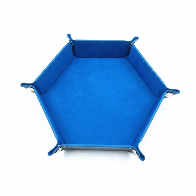 27cm Hexagonal Dice Tray - 4 Colour Options - Folds Flat for Storage Purposes