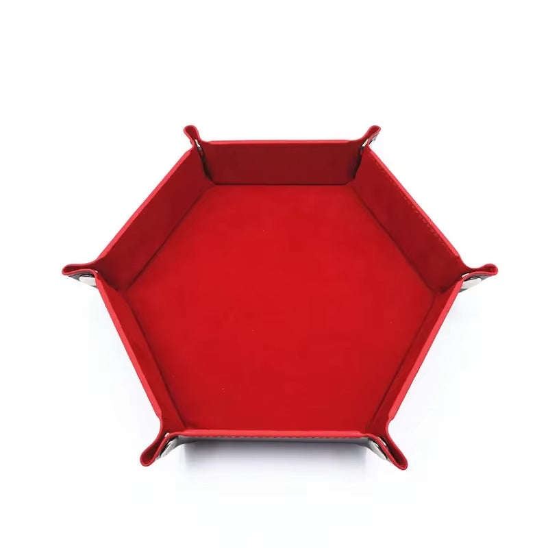 27cm Hexagonal Dice Tray - 4 Colour Options - Folds Flat for Storage Purposes