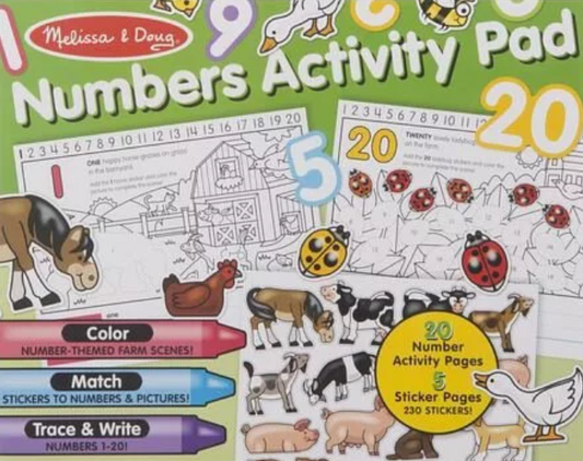 Numbers Activity Pad Set - 230 Stickers + Drawing & Learning