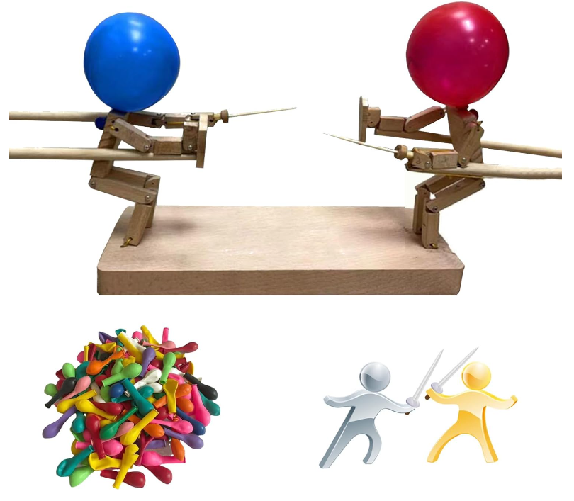 Bamboo Battle Puppets - Balloon Popping Fencing Game - Lots of fun!