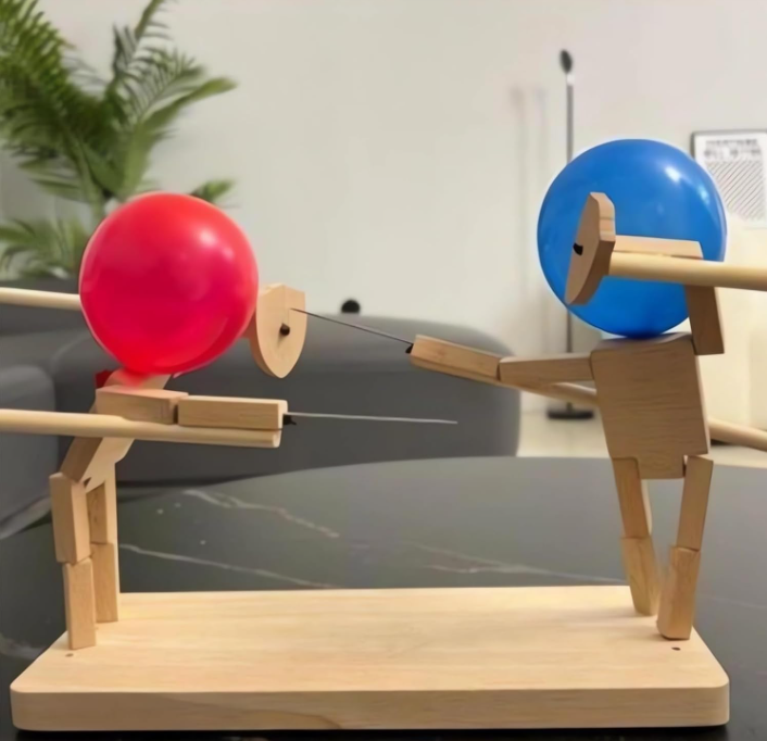 Bamboo Battle Puppets - Balloon Popping Fencing Game - Lots of fun!