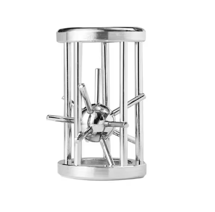 Spike Ball Metal Cage Brain Teaser Puzzle - 3/7 Difficulty