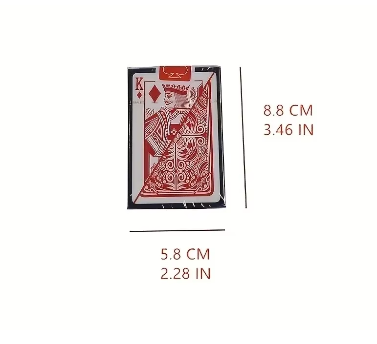 Deck of 52 Plastic Playing Cards - Red - Bridge Size