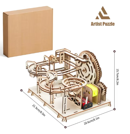 Electric Wooden Marble Run -  DIY Build - Easy - 3/7 Difficulty