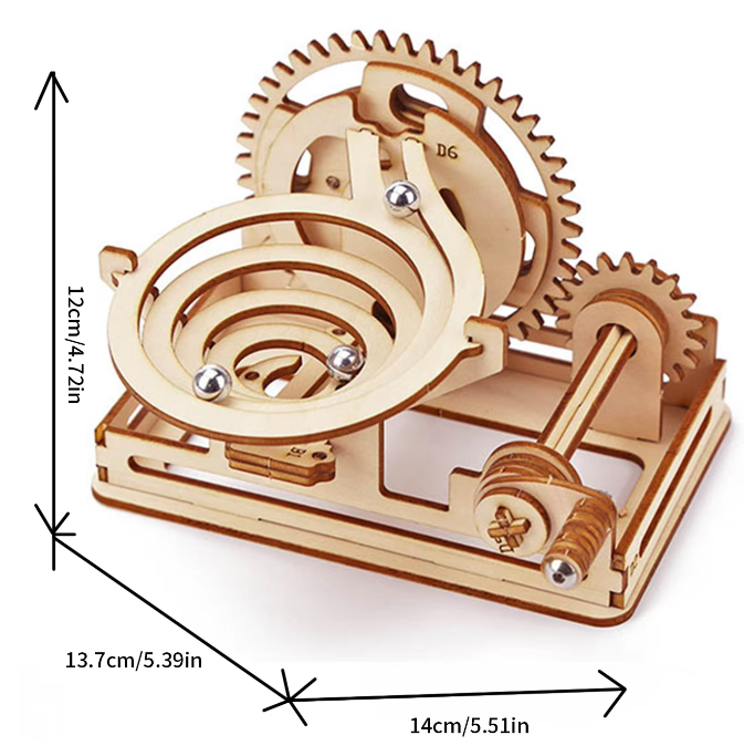 Mini Wooden Spiral Marble Run -  DIY Build - Easy - 3/7 Difficulty