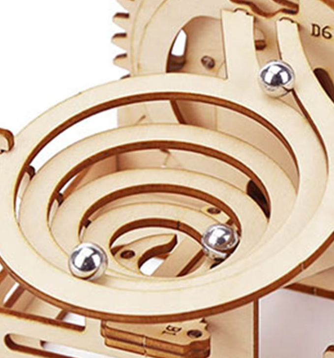 Simple Machines Marble Track Diy Mini Wooden Spiral Marble Run