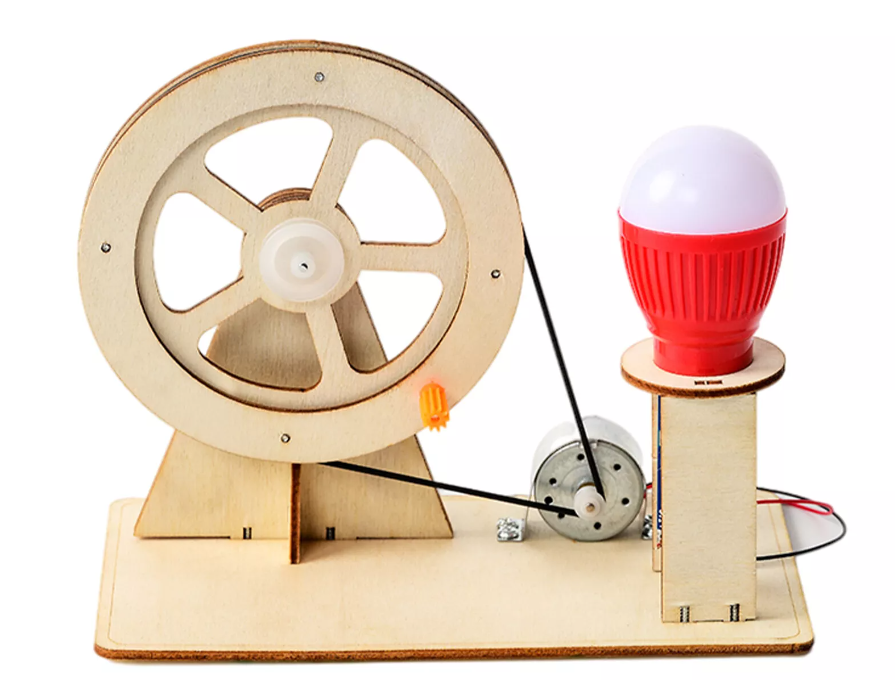 Mini Wooden Hand Crank Light Power Generator -  DIY Build - Easy - 3/7 Difficulty